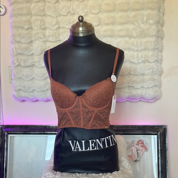 Danskin Brown Corset Bra with Structured Cups - Picture 1 of 8